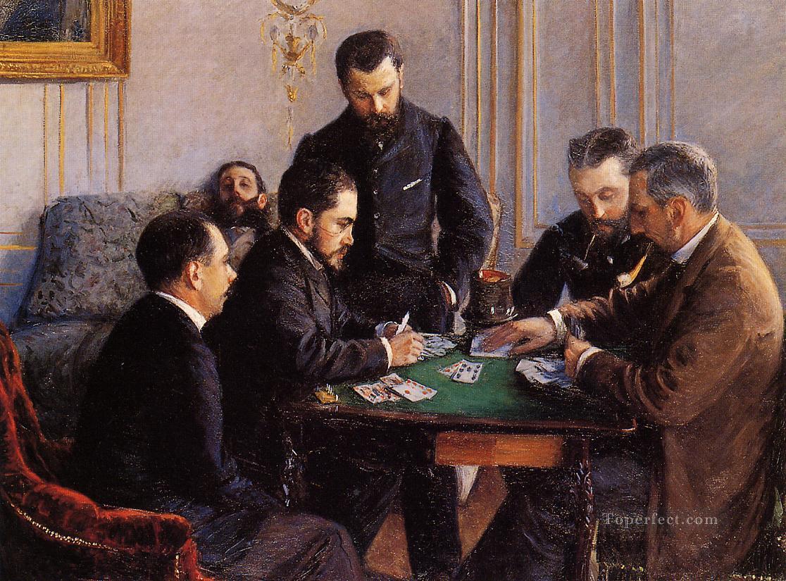 Game of Bezique Gustave Caillebotte Oil Paintings